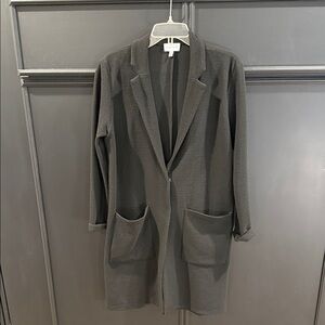 Charcoal Textured Women's Blazer Jacket